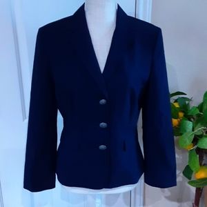 Ann Taylor,  LOFT, Nvy Wool Blend 3 Button Blazer Size 6